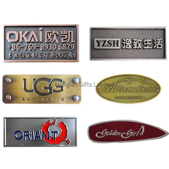 Factory Custom Made Gold and Nickel Plated Metal Alloy Name Badge Manufacturer Customized Outdoor Signboard Bespoke Metllic Company Logo and Name Plate